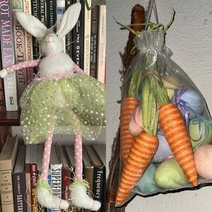 Easter/Spring Bunny Plush with Carrot & Eggs Cute Cottagecore Decor